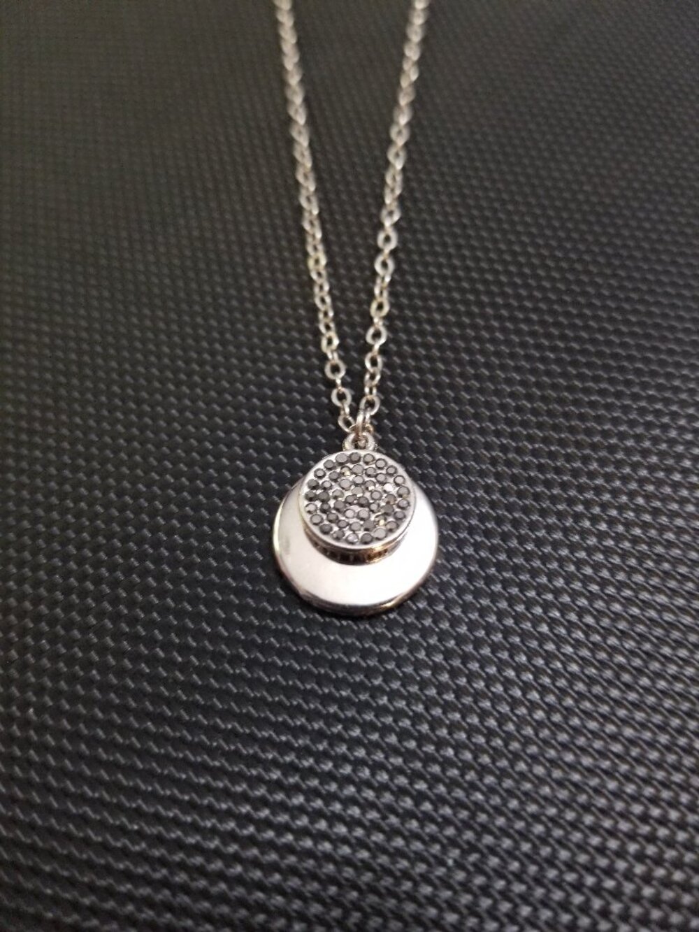 Tiny-Black-Pavé-Diamond-Circle Necklace